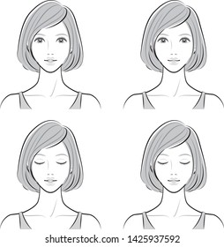 Illustration of a woman's face expression