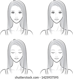 Illustration of a woman's face expression