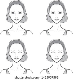 Illustration of a woman's face expression