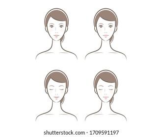 Illustration of a woman's face expression