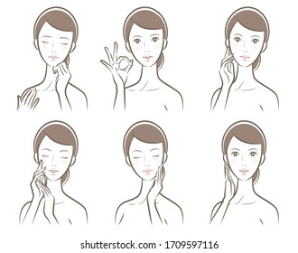 Illustration of a woman's face expression