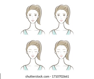 Illustration of a woman's face expression