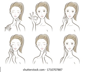 女性 笑顔 正面 のイラスト素材 画像 ベクター画像 Shutterstock