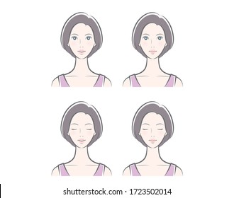 Illustration of a woman's face expression