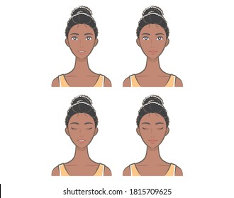 Illustration of a woman's face expression