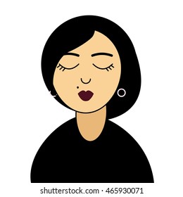 illustration of a woman's face. stylized portrait. 