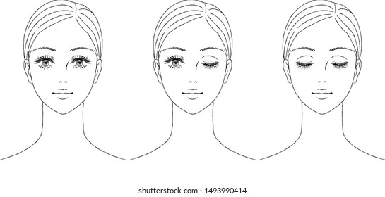 Illustration of a woman's face. Vector