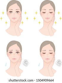 Illustration of a woman's face. Vector