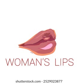 illustration of woman's lips with image of lips without background