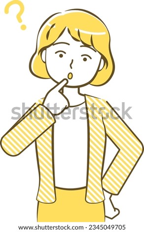 Illustration of a woman's upper body wondering - familiarity simple touch