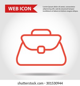 Illustration of women bag, web icon, vector.