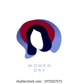 illustration of women with women day theme, gradient color illustration