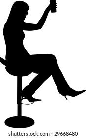 illustration of a women drinking