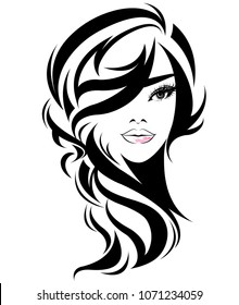 Illustration Women Long Hair Style Icon Stock Vector (Royalty Free ...