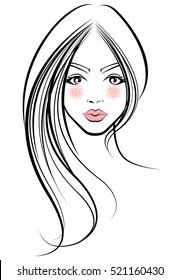 Illustration Women Ponytail Hair Style Icon Stock Vector (Royalty Free ...