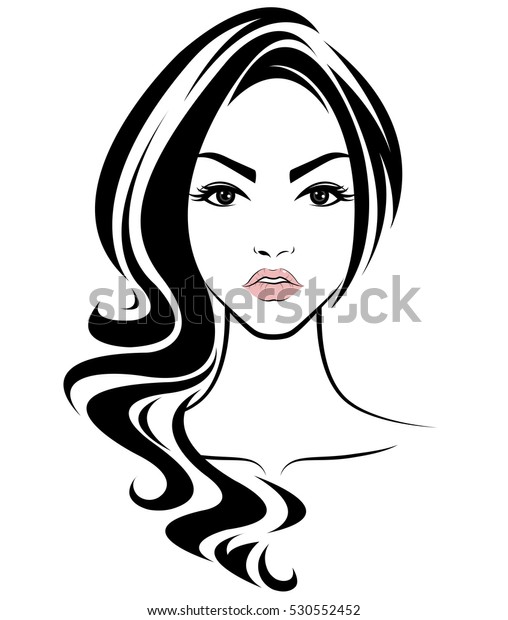 Illustration Women Long Hair Style Icon Stock Vector (Royalty Free ...