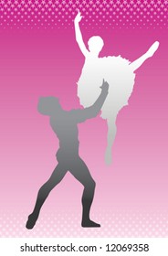 Illustration of women and men dancing