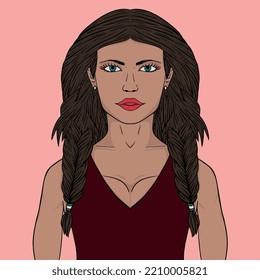 Illustration of women on pink background