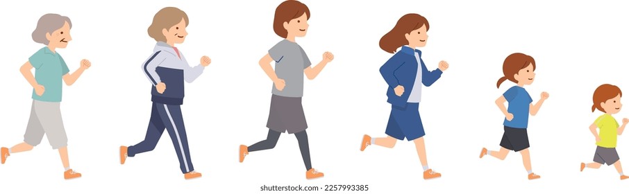 Illustration of  women running in training wear