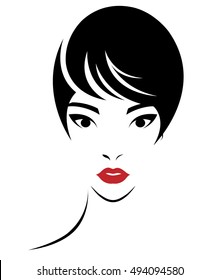 Illustration Women Short Hair Style Icon Stock Vector (Royalty Free ...