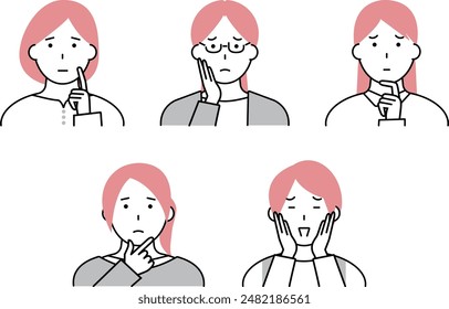 Illustration of women with various worries