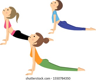 An illustration of the women who do yoga.