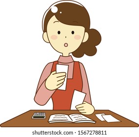 Illustration of women who think about households and women