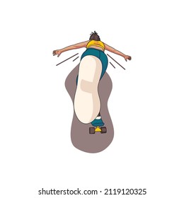 ILLUSTRATION OF WOMEN'S CHARACTER PLAYING SKATEBOARD