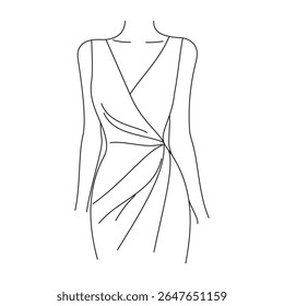 Illustration of women's dresses on white background 