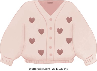 illustration of women's pink swaeter