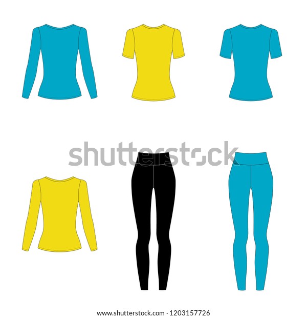 Illustration Womens Shirt Pants Tshirt Longsleeve Stock Vector