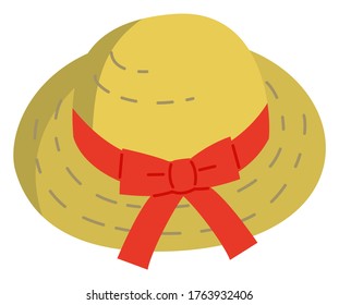 Ilustración de sombrero de paja femenino
