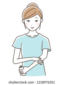Illustration of women's sunscreen.