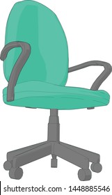 Illustration of a wonderful office chair perspective angle 15