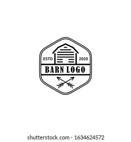 Illustration Wood Barn And Arrow Vintage Syle For Farm Logo Icon Vector Design