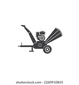 illustration of wood chipper, vector art.