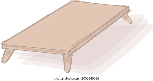 illustration of wood coffee table