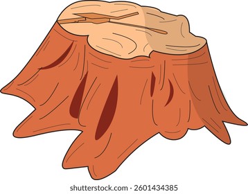 The Illustration of the wood stump.