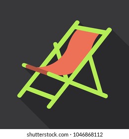 Illustration Wooden Beach Chaise Longue Isolated on Background