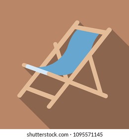 Illustration Wooden Beach Chaise Longue Isolated on Background