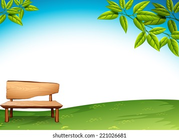 Illustration of a wooden bench