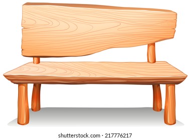 Illustration of a wooden bench on a white background 