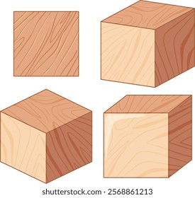 Illustration of wooden blocks for educational purposes