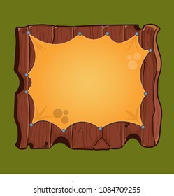 Illustration of a wooden board. Wooden board texture on which you can make an inscription or an announcement.