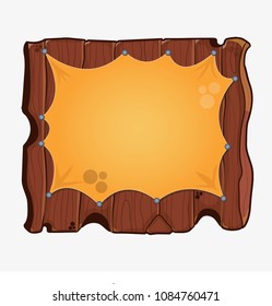 Illustration of a wooden board. Wooden board texture on which you can make an inscription or an announcement.