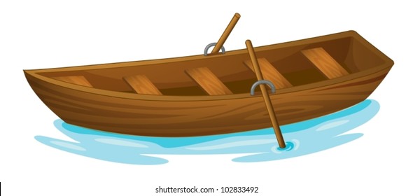 Illustration of a wooden boat