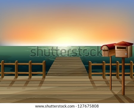 Illustration of the wooden bridge and the mailbox