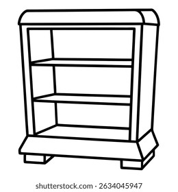Illustration of a wooden cabinet isolated on transparent background