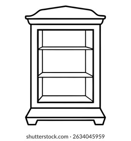 Illustration of a wooden cabinet isolated on transparent background