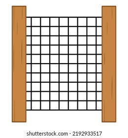 Illustration of Wooden Chain Link Fence